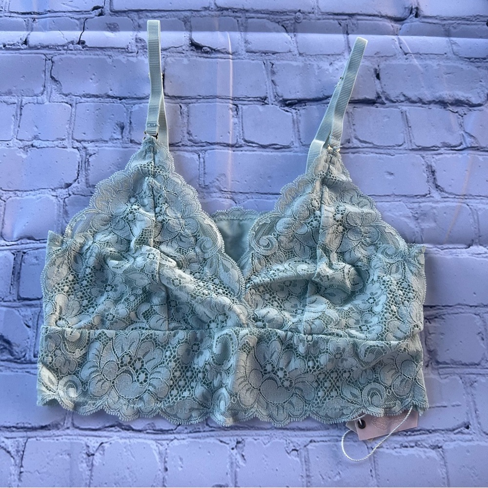 NWT Free People We Are HAH Smarty Lace Bralette Mint‎ Size XS